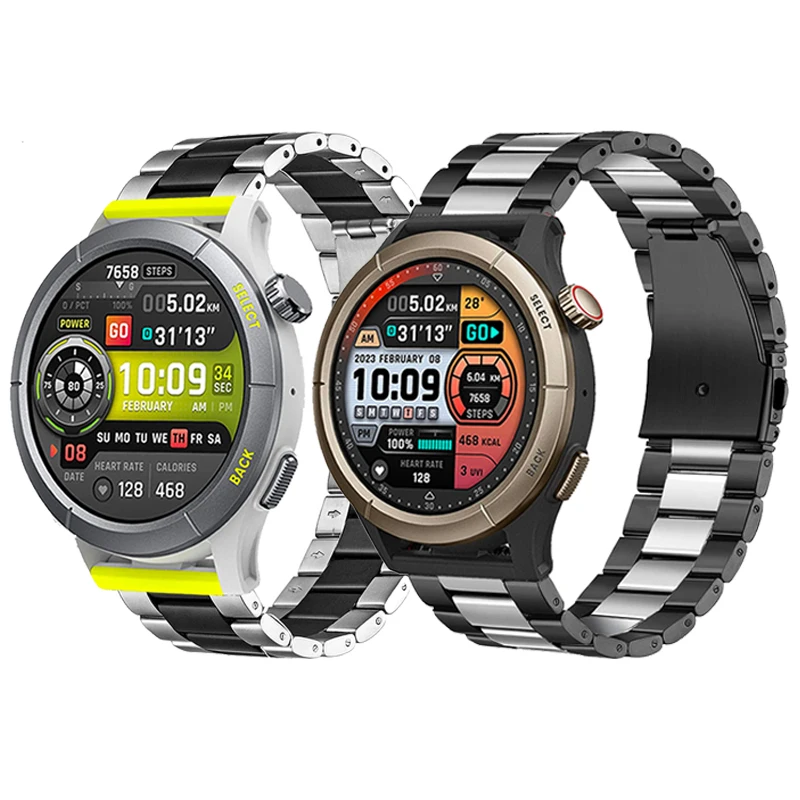 

Ремешок для часов Amazfit Cheetah Pro, металлический браслет из нержавеющей стали для Amazfit Cheetah (круглый), браслет GTS 4/4 Mini Big 3/3 Pro