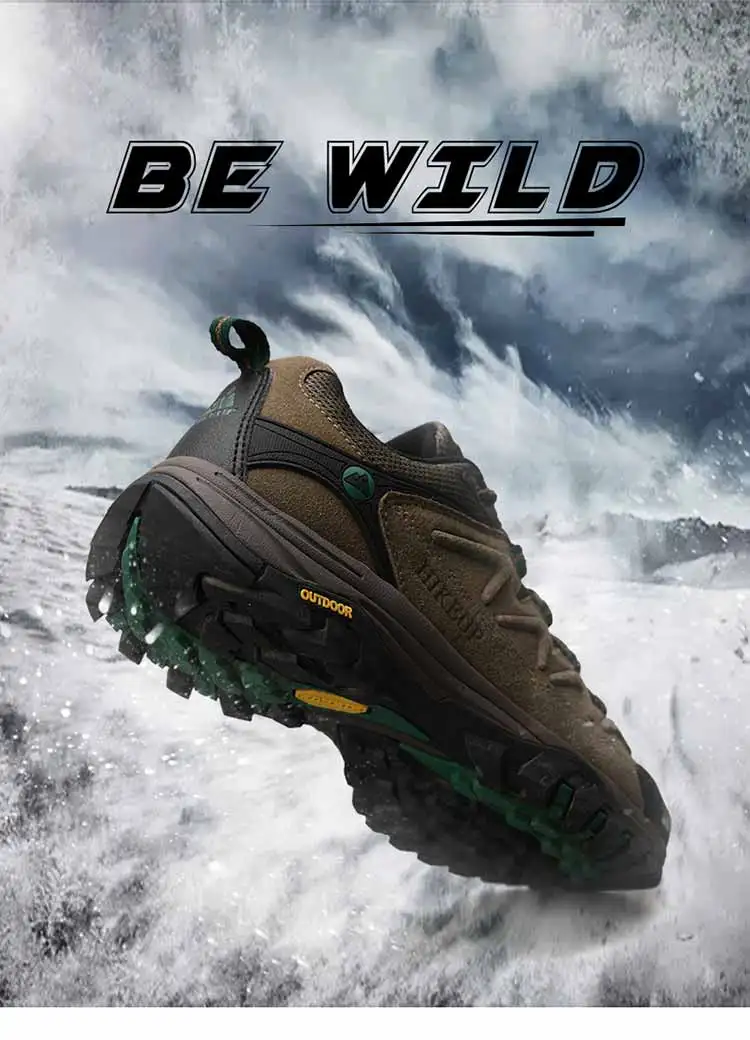 Description Picture 4 of itemHIKEUP Leather Men's Outdoor Hiking Shoes Tourist Trekking Sneakers Mountain Climbing Trail Jogging Shoes For Men Factory Outlet