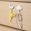 3PCS Living Room Cloud Moon Wall Hook Hanger Key Holder Bag Hat Coat Hanger Hook Kitchen Bathroom Organizer Wall Decoration 4