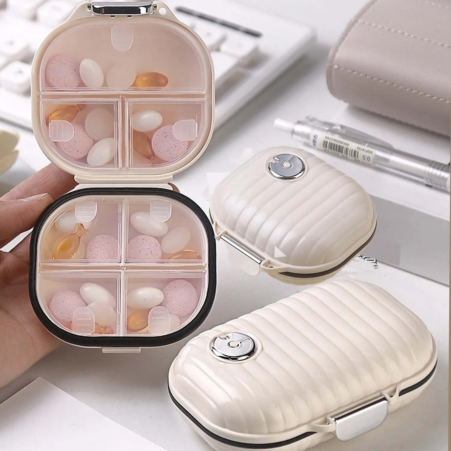 Pill Box Travel Mini Pill Box Lightweight 7 Compartment Medicine Pill Case Pill Box Medicine Organizer Medication Pill Organizer