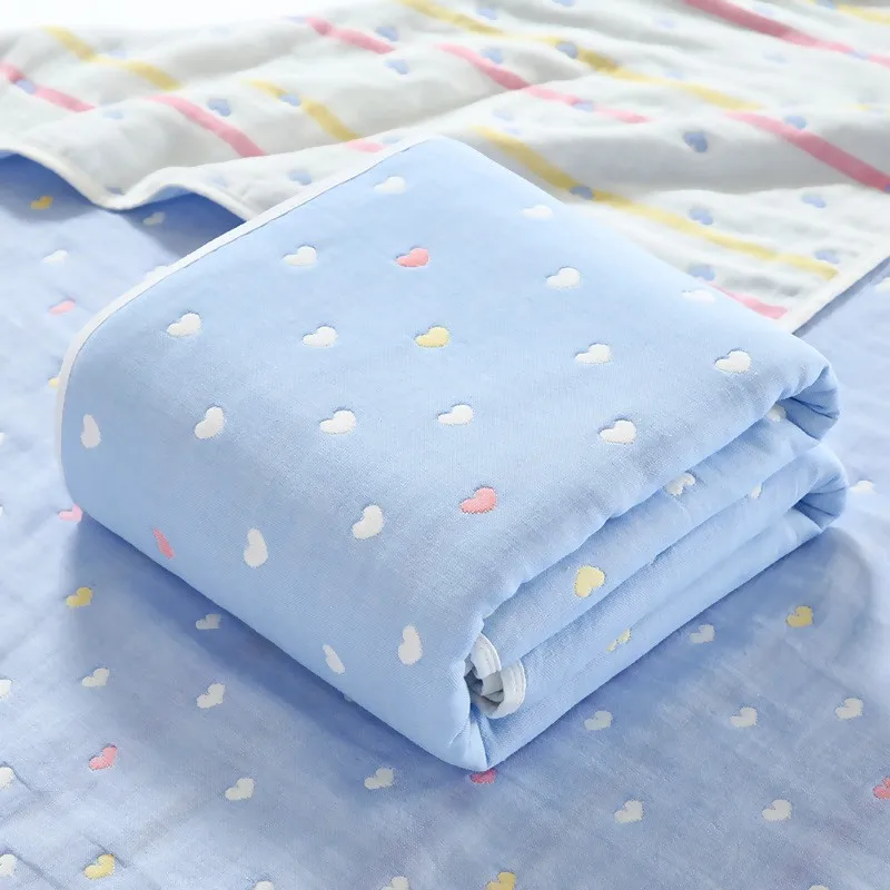 Muslin Baby Blankets Children 6 layers Gauze Cotton Soft Quilt Newborn Infant Swaddle Towel Kids Bath Towel 110*110cm 5