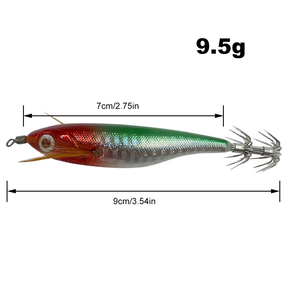 5.5/7/7.3CM Shrimp Fishing Lure Squid Jig Artificial Wood Shrimps Lures  Luminous Fishing Lure Hook Cuttlefish Lures Octopus Bait