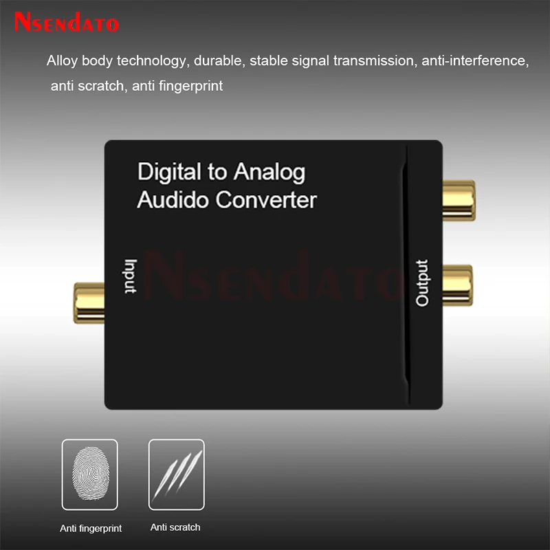 Digital To Analog Audio Converter Adapter Optical Fiber Toslink Coaxial Signal To RCA R/L Audio Decoder for TV Box