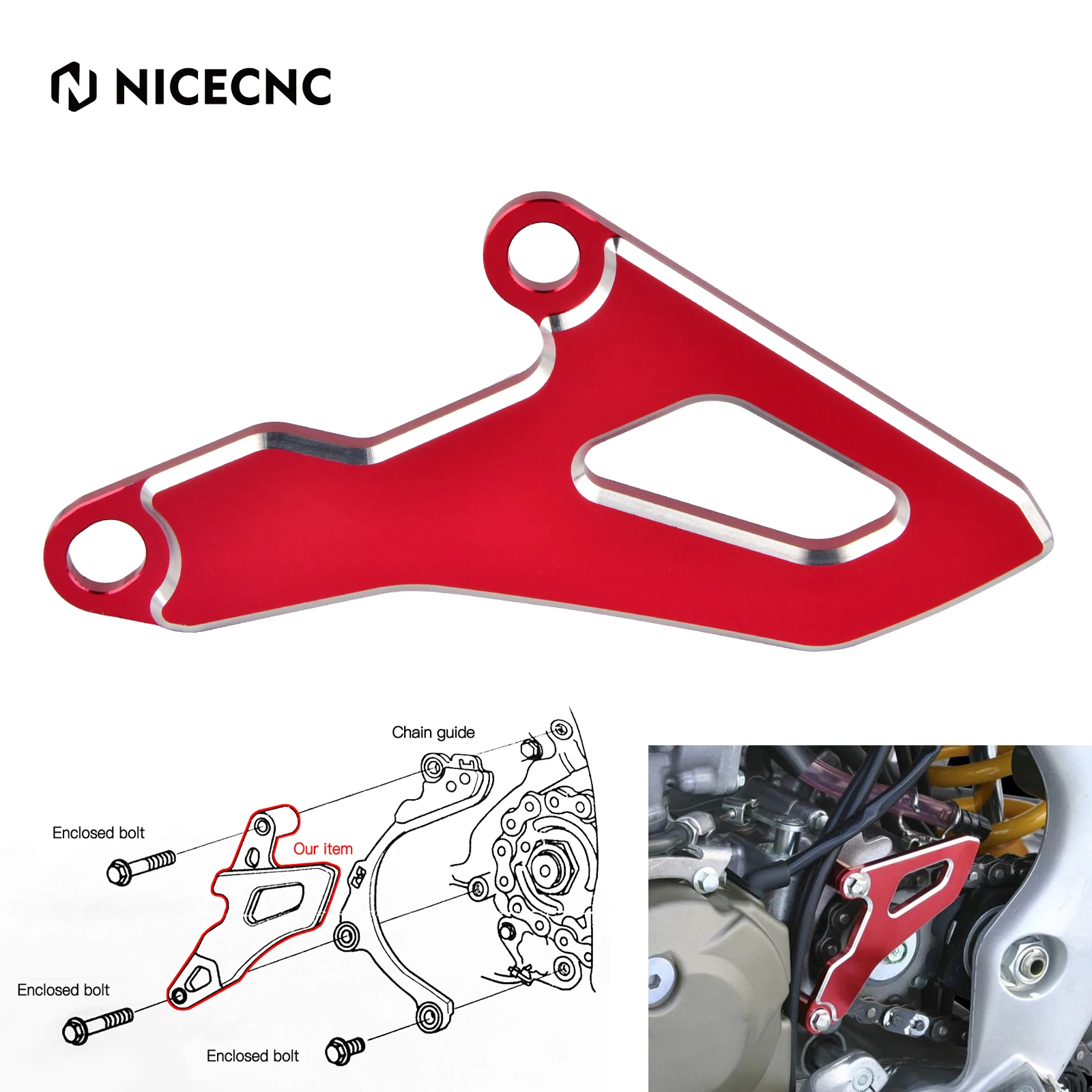 

Front Sprocket Cover Chain Guard For Honda CR250R 2002-2007 CRF250R 2004-2009 CRF250X 04-17 For YAMAHA YZ125 05-20 YZ125X 17-20