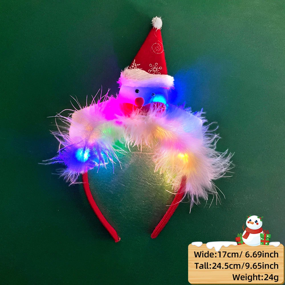 Description Picture 6 of item2025 Led Christmas Antler Headband Reindeer Light Up Headband Hair Hoop Children Party Costume Decoration
