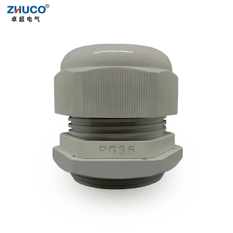 

ZHUCO 10Pcs PG36 Nylon Plastic IP68 Waterproof Adjustable Cable Cord Connector Grey Cable Cover Nylon Gland with Rubber Gasket