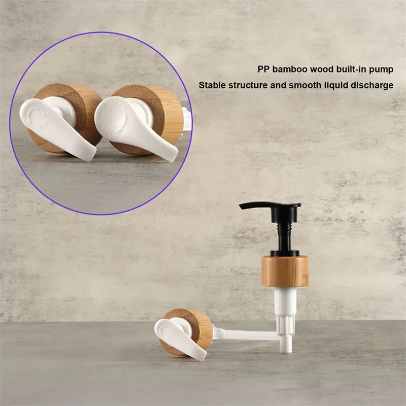 Soap Dispenser Shampoo Dispenser Soap Dispenser Bottle 300/400/500ml Soap Dispenser Bottle Bamboo Shampoo Body Wash Conditioner With Bamboo Wood Pump Head Refill Lotion Sub Bottling