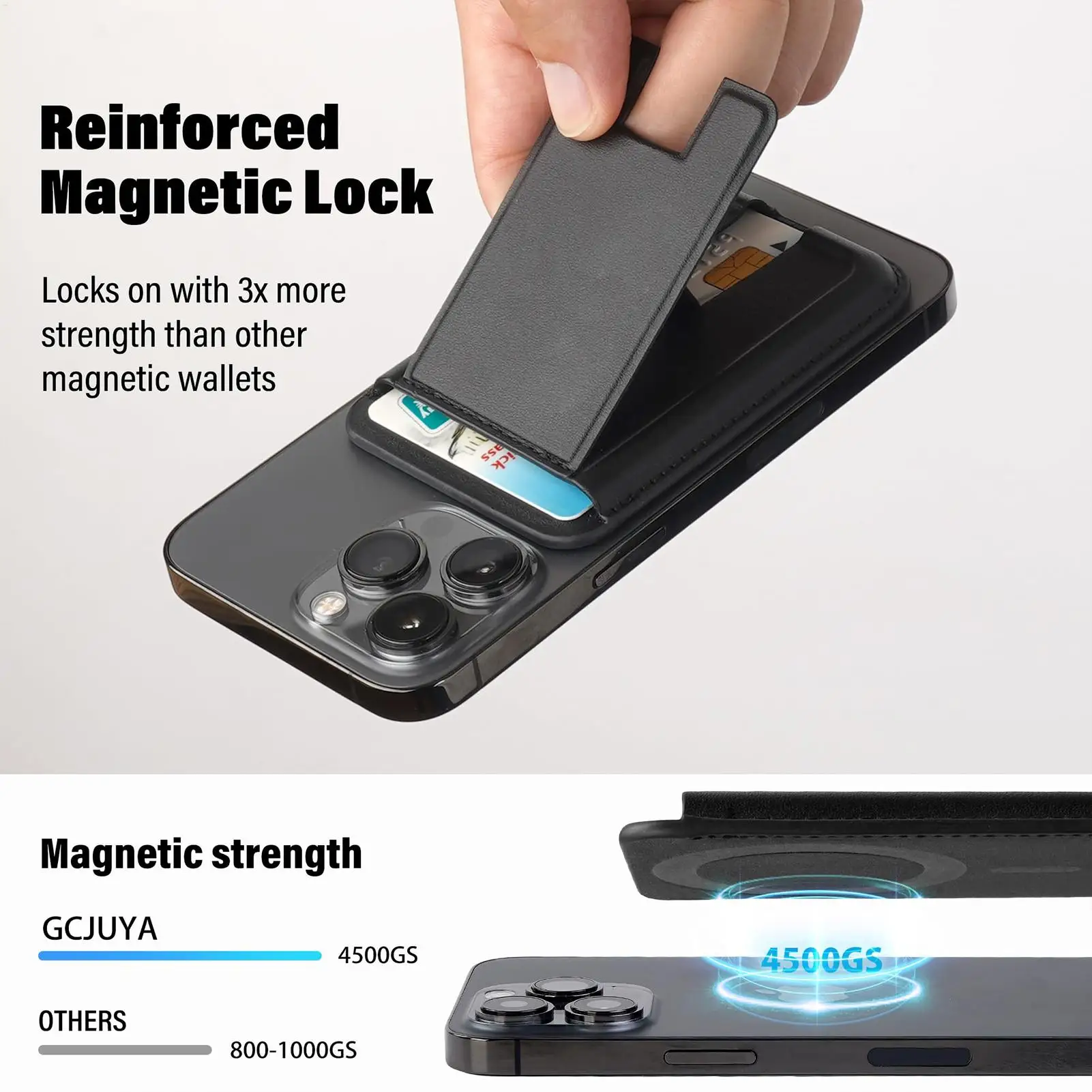 Magnetic Phone Card Holder Magnet Card Holder for Phone Case Mount Portable Mobile Accessories for Credit Desk Travel Men