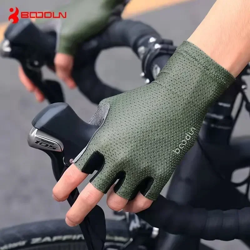 

BOODUN 5 Colors Men Women Cycling Gloves Breathable Anti-shock Summer Sport Half Finger Road Bike Gloves Bicycle Racing Gloves