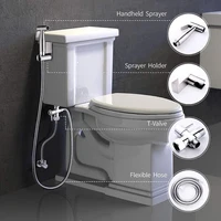Handheld Bidet Toilet Sprayer Set Stainless Steel Bidet Faucet Wall Mounted Toilet Spray Gun Bathroom Shower Head Self Cleaning 2