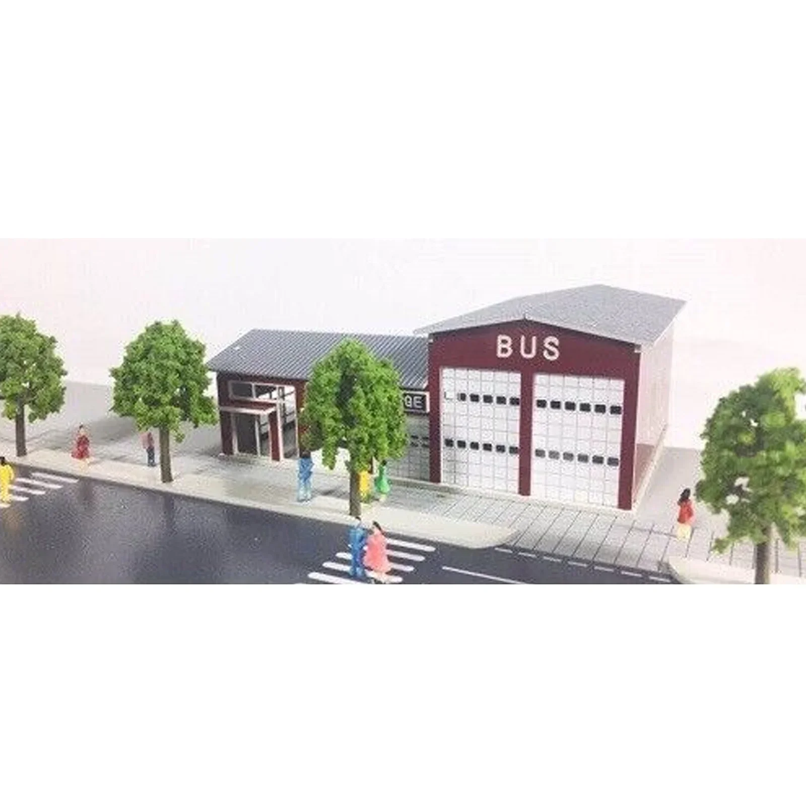 1/160 N Scale Buildings Train Railway Layout Modern Repair BUS Garage Model DIY toys for children modeling hobby gifts 6
