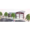 1/160 N Scale Buildings Train Railway Layout Modern Repair BUS Garage Model DIY toys for children modeling hobby gifts 6