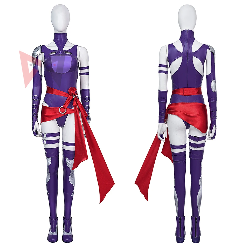 Nieuwe Psylocke Cosplay Kostuum Jumpsuit Een Stuk Kousen Schoenen Te Kiezen  Voor Game Party Custom Made - AliExpress, image size:960x960