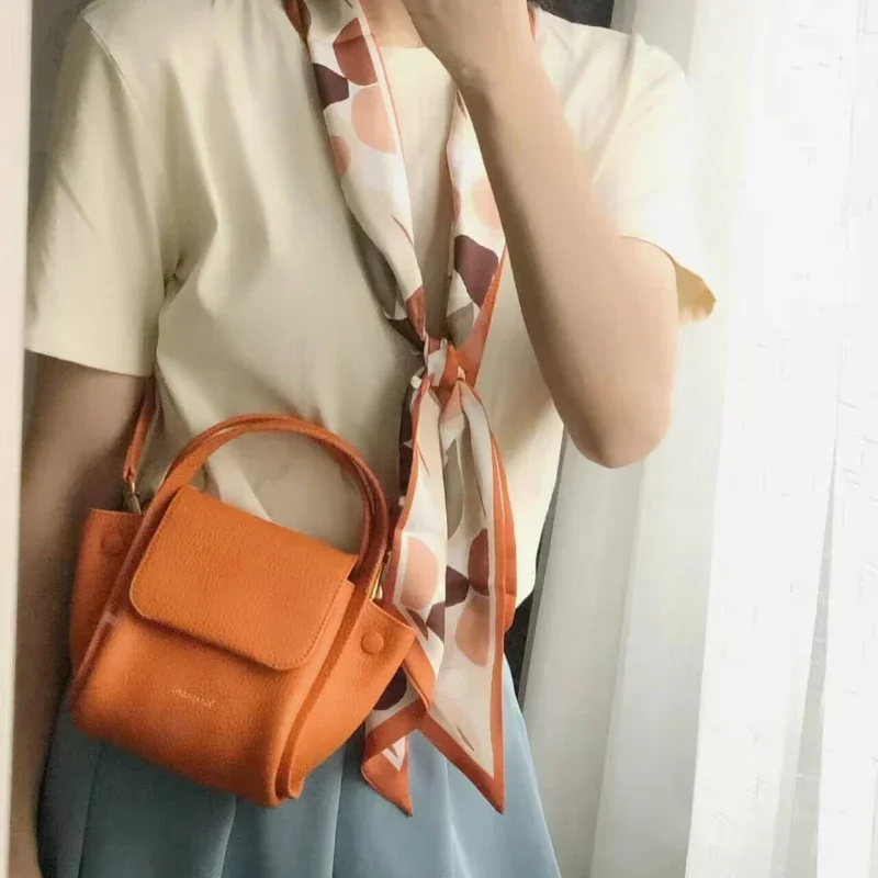 Songmont Mini Vegetable Basket Bag handbags  Women's Portable Bucket Bag Niche Personality Diagonal Shoulder Bag