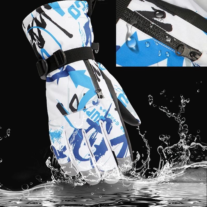 Winter Warm Snowboarding Ski Gloves Men Women Kids Snow Mittens Waterproof Skiing Snowmobile Handschoemen Air+ XS S M L XL 3