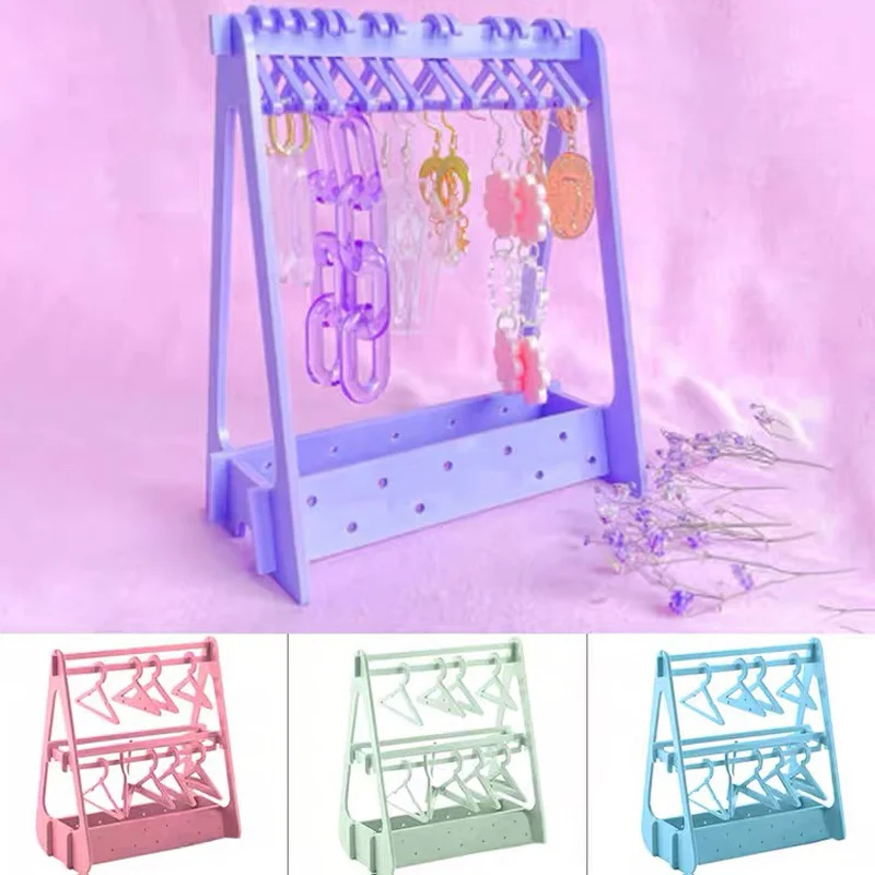 Acrylic Mini Coat-Hanger Rack Earring Display Stand Large Capacity Jewelry Storage Jewelry Show Case Earring Hook for Women Girl