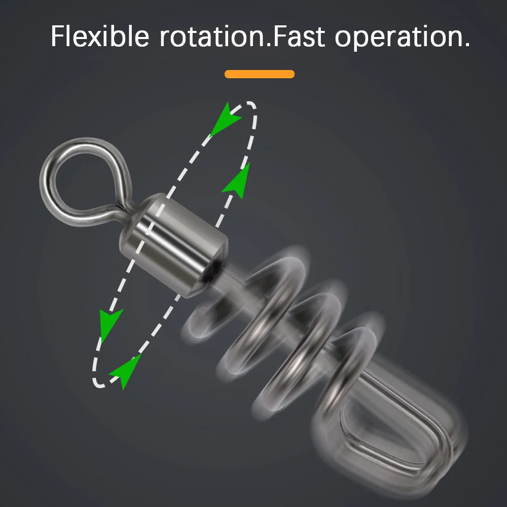 Fishing Rolling Swivel 20-100pcs With Screwed Snap Stainless Steel Solid Ring Connector Fishhook Lures