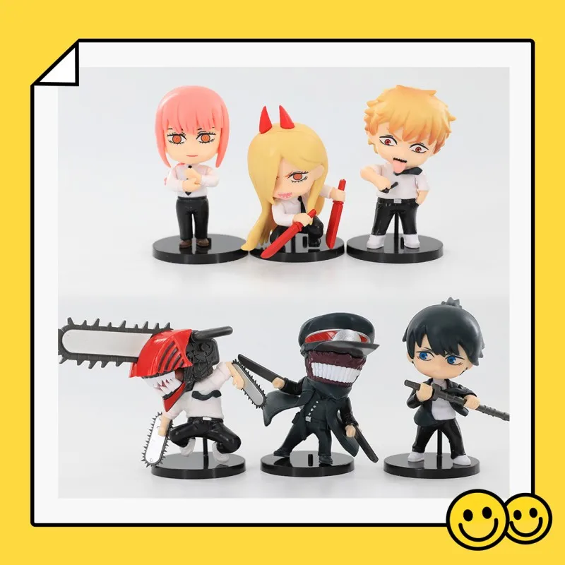 

6pcs/set Anime Chainsaw Man Figure Pochita Power Action Figures Toys Car Decoration Pvc Model Doll Children Gift