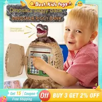 Electronic Dinosaur Egg Piggy Bank Music Lights Password Fingerprint Safe Coin Cash Saving Money Box Kids Toys Bank ATM Gift 1
