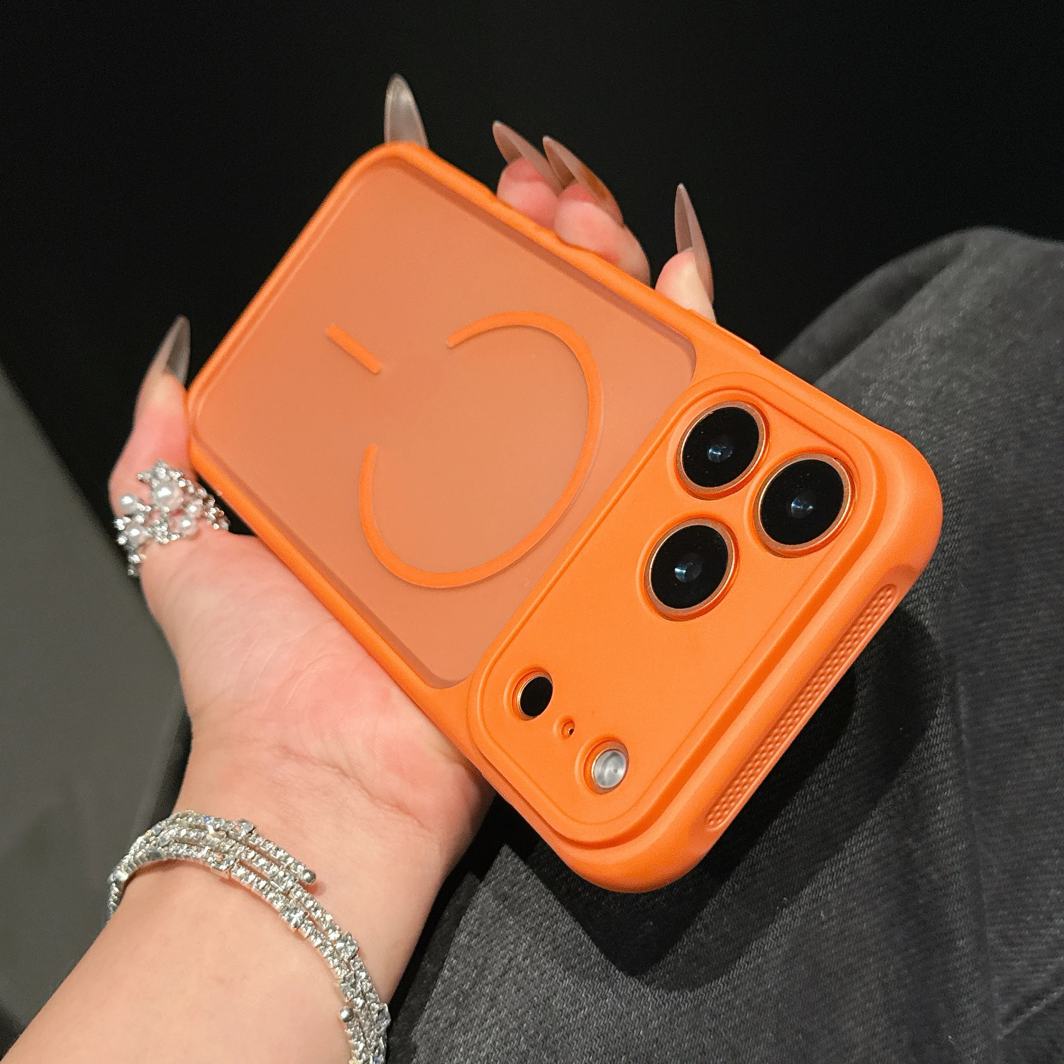 Rugged Armor Shockproof Matte Translucent Phone Case with MagSafe Compatibility