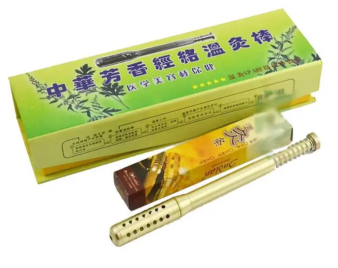 Small pure copper moxibustion stick thin face wrinkle spot to help sleep warm moxibustion rods face eye beauty massager