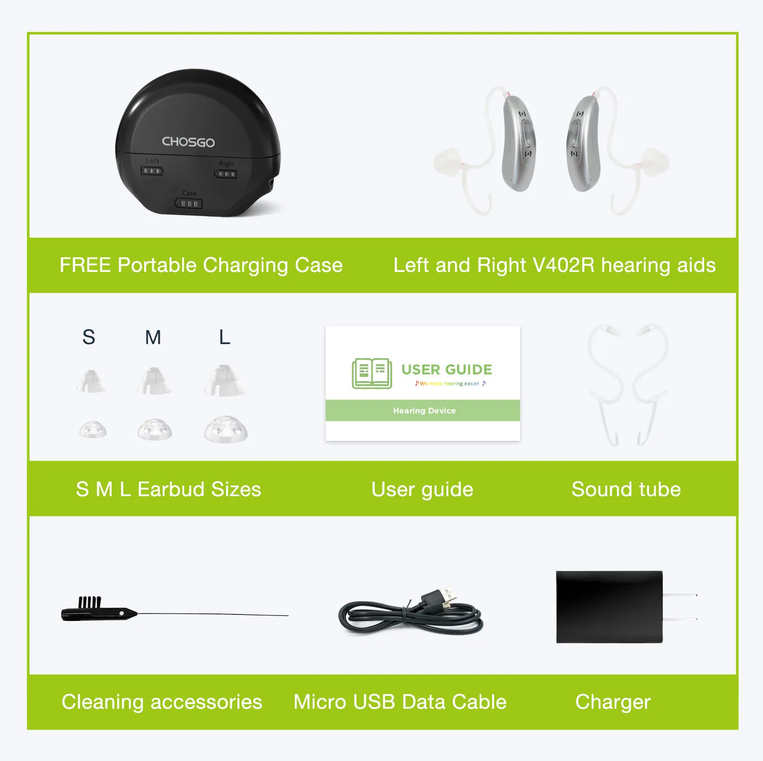 Rechargeable Hearing Aids for Seniors Adults,Digital Hearing Aid BTE Hearing Aids, Hearing Amplifiers with Noise Cancelling 6