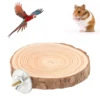 Birds Round Perch  Natural Wooden Stand for Cage Birds Parrots Biting Standing Round Natural Wood Stand for Bird 1
