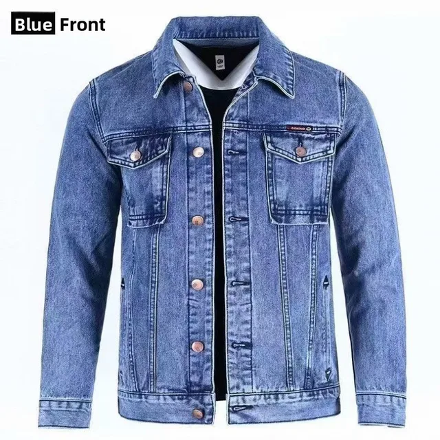 Veste en jean décontractée pour homme – Grande vente de la saison – Style coréen tendance – Printemps, automne, hiver – Coton flanelle épais pour jeunes et étudiants 1
