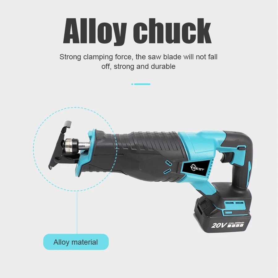 Cordless Reciprocating Saw (NO Battery) Electric Sabre Saw Multifunctional Outdoor Power Tools Handheld Mini