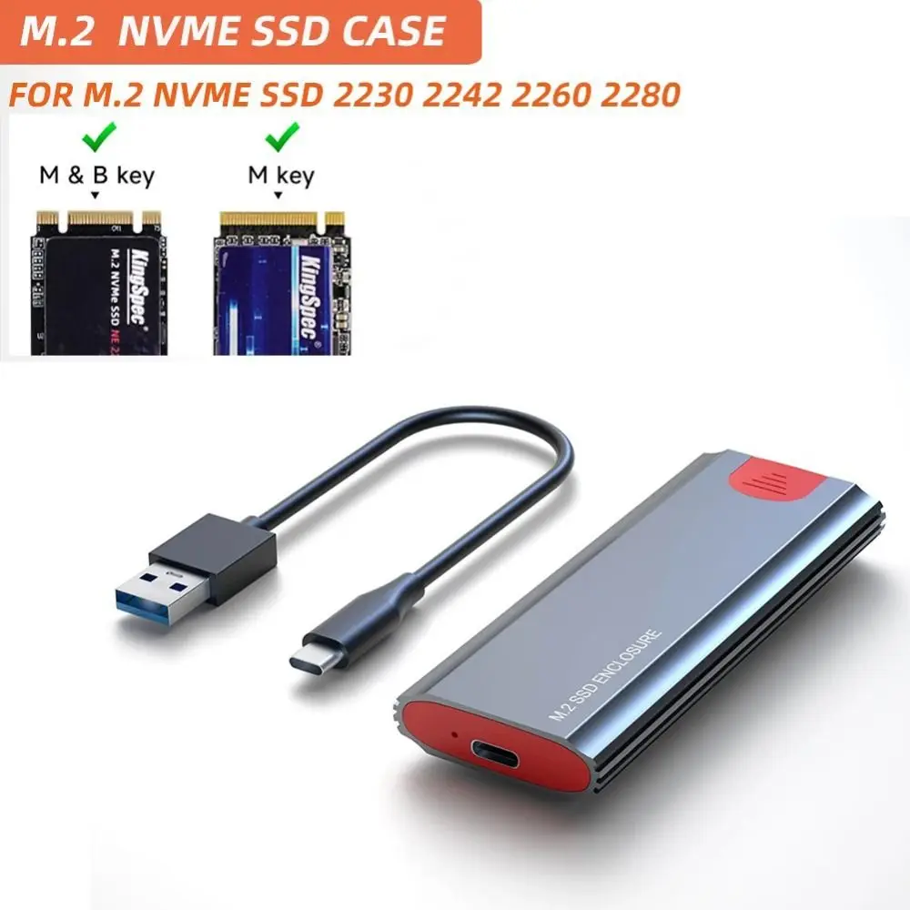 Usb C M.2 Strumento Adattatore Nvme Custodia In Alluminio 10Gbps Nvme Pcie M2 Ssd Enclosure 3.1 Gen 2 Hdd Enclosure M2 Nvme Ssd Case