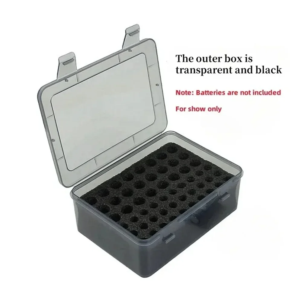 Battery Box Case Holder Organizer with 54 Slots for AA AAA Cells Home Garage Drawer Storage Container Compartments Dispenser