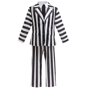 Kids boys Coat Suit Cosplay Children Boys Girls Striped Top Pants Costume Halloween Carnival Dress Up Party Costume Scary Ghost