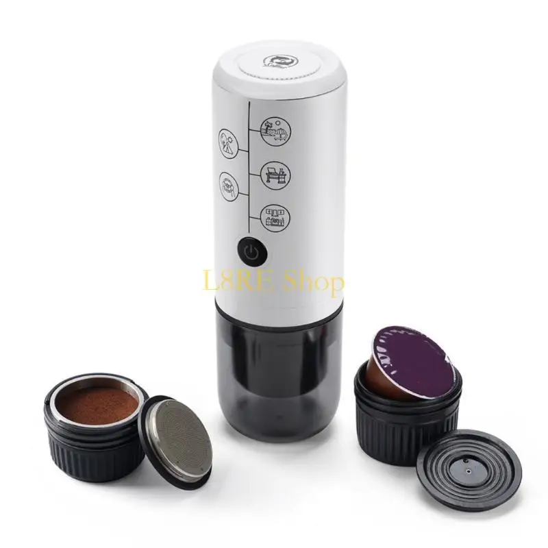 L8RE Rechargeable Coffee Pods Machine Plastic Texture Perfect for Quick Brewing
