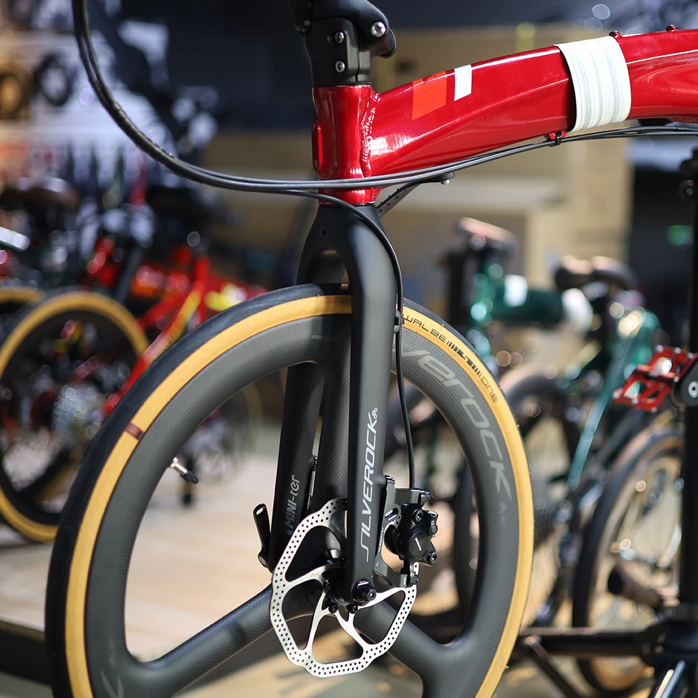 Silverock-折りたたみ式カーボンフォーク,ディスクブレーキ付き