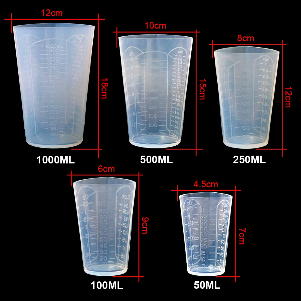 Description Picture 3 of item50ML-1000ML Silicone Triangle Graduated Measuring Cup Liquid Container Epoxy Resin Making Tools Accessories Silicone Molds