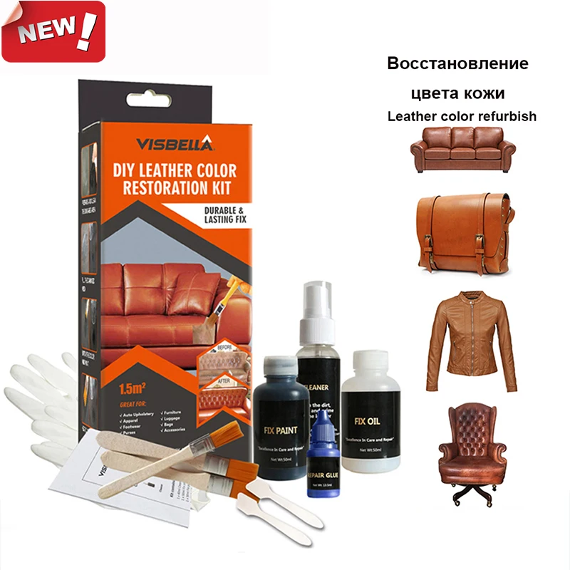 Liquid Leather Skin Repair Restoration Kit For Home Interior Leather Finish  For Shoe Repair Black Brown Car Goods Seat Sofa
