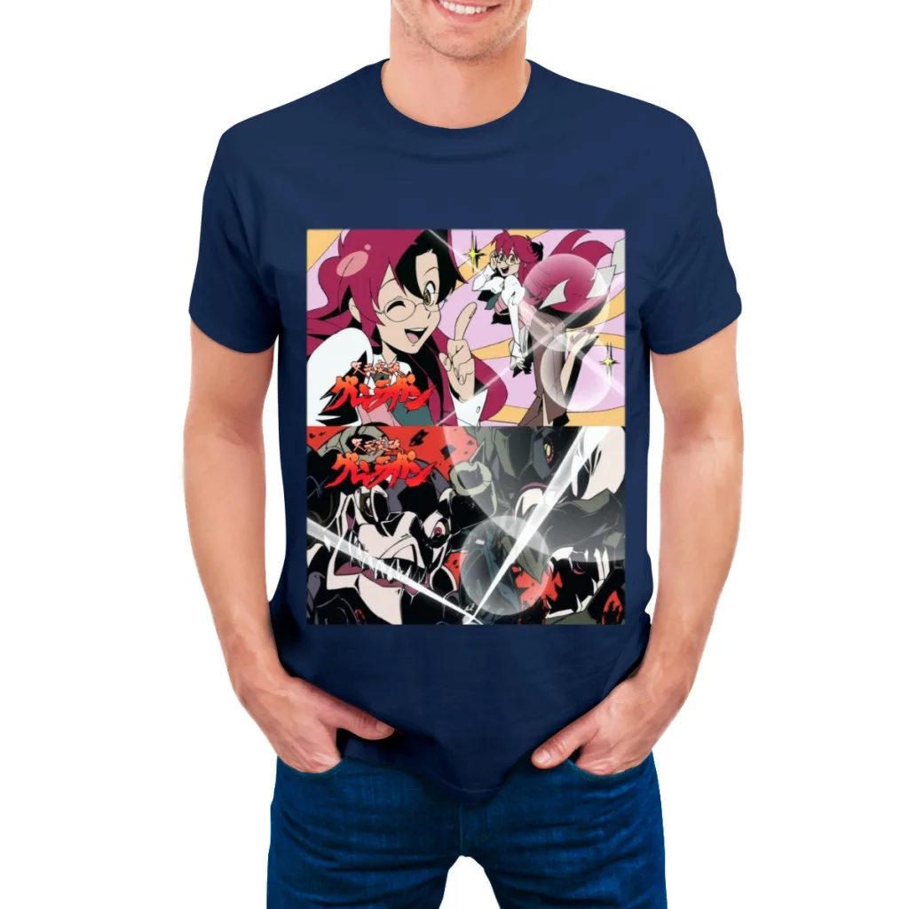 thumbnail image 1 of Camiseta Tengen Toppa Gurren-Lagann para hombre, camisetas de algodón de verano, camisetas de colores lisos, ropa de cuello redondo para hombre, 1 of 5