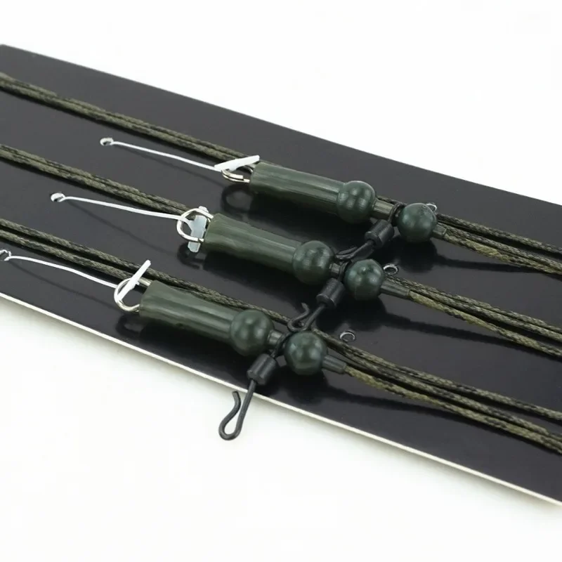 HIRISI 3개/팩 잉어 낚시용 리드 코어 68CM 총 길이, 헬리콥터 리그 포함, 잉어 낚시 액세서리용 꼬임 낚싯줄