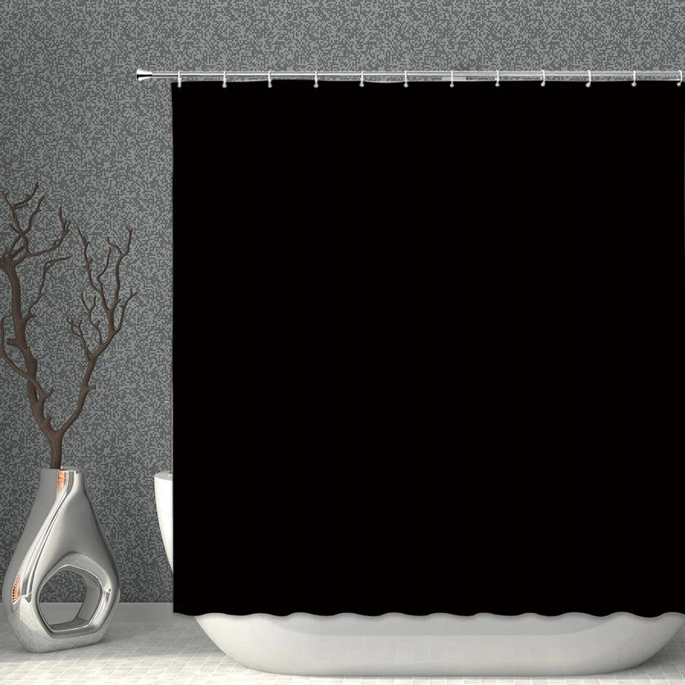 Pure White Grey Polyester Fabric Shower Curtains Black Blue Yellow Gradient Purple Waterproof Bath Curtain For Bathroom Decor 3