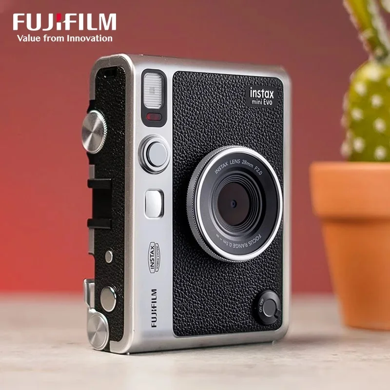 FUJIFILM Instax Mini EVO Instant Film Retro Camera Black with Optional 20/40 Sheets Fuji Mini Instax Film Photo Paper