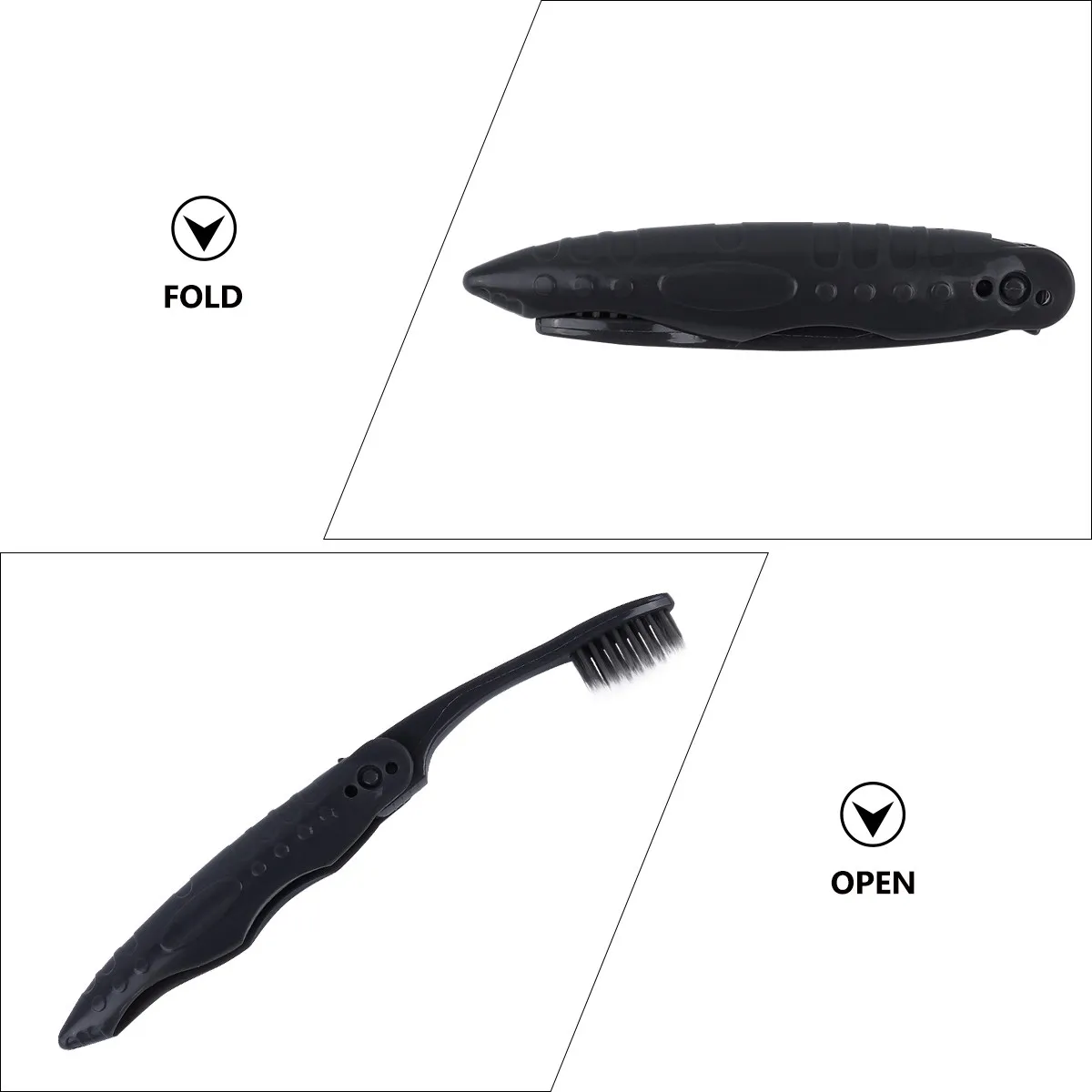 8Pcs 접이식 여행용 칫솔 휴대용 숯 브러시 캠핑 하이킹 및 일상 사용을 위한 인체공학적 미끄럼 방지 디자인