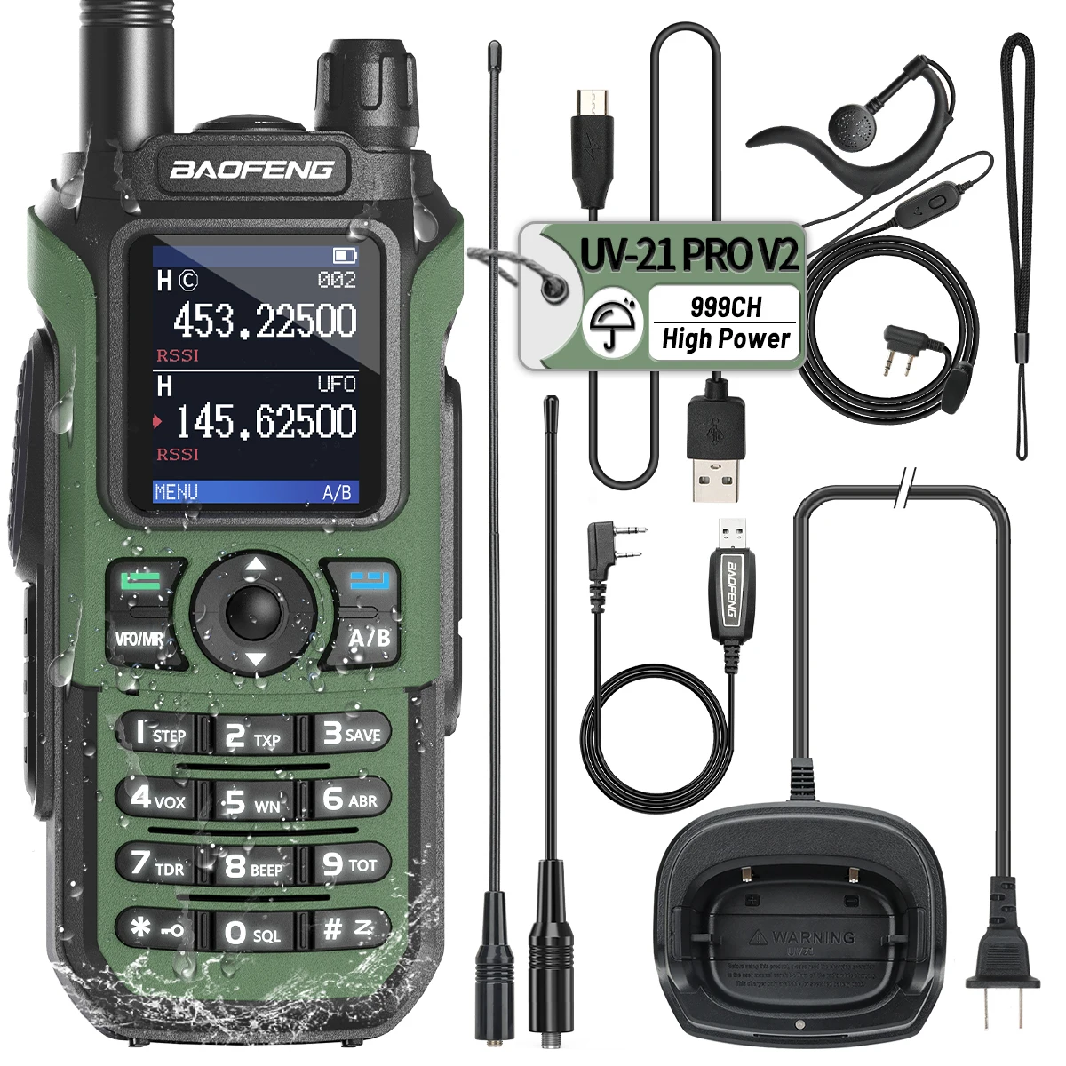 BaofengUV21ProV2WirelessCopyFrequencyWalkieTalkieHighPower