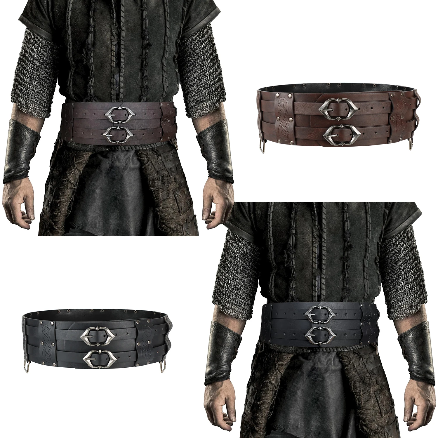 Vintage Viking Wide Belt Medieval Faux Leather Armor Belt Knight Corset LARP Halloween Costume Accessories Leather Belt Halloween Costume Prop