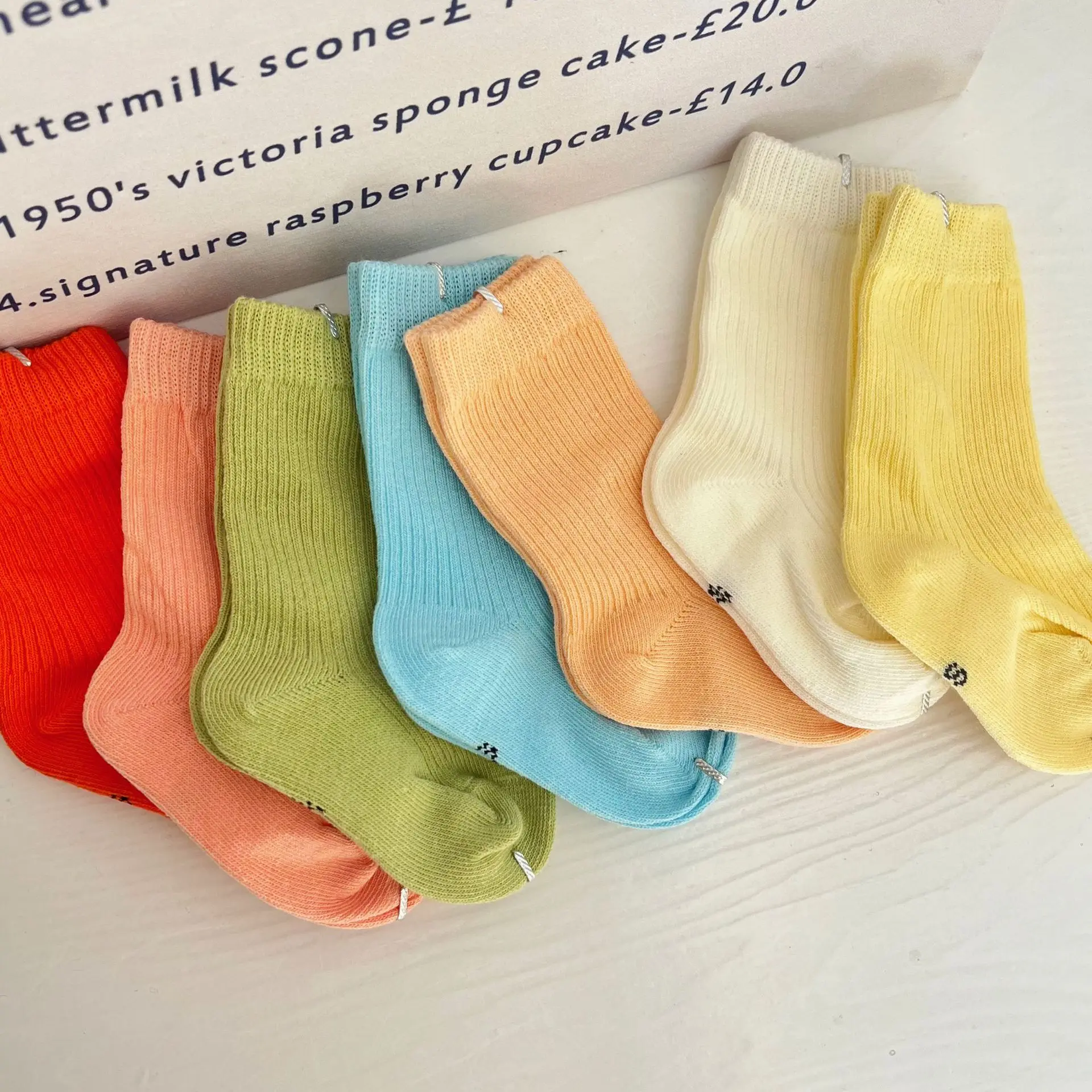 New Baby Candy Color White Knit Kid Cotton Soft High Long Socks Spring Summer Newborn Infant Sports Short Ankle Floor Socks
