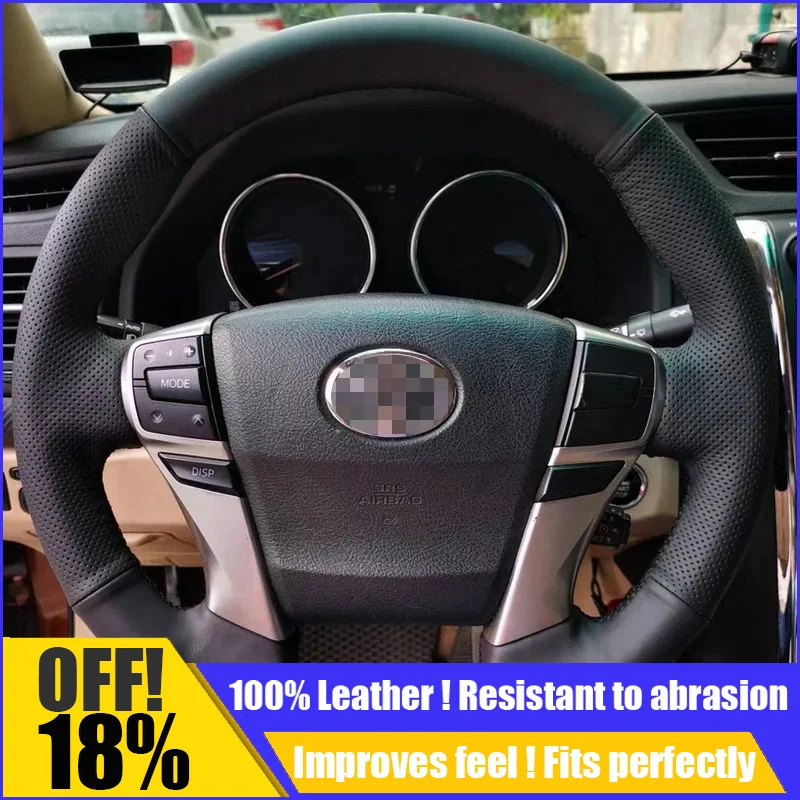 

Leather Car Steering Wheel Cover Fit For Toyota Mark X 2009-2019 Reiz 200 Hand Sewing Custom Interior Diy Auto Car Accessories