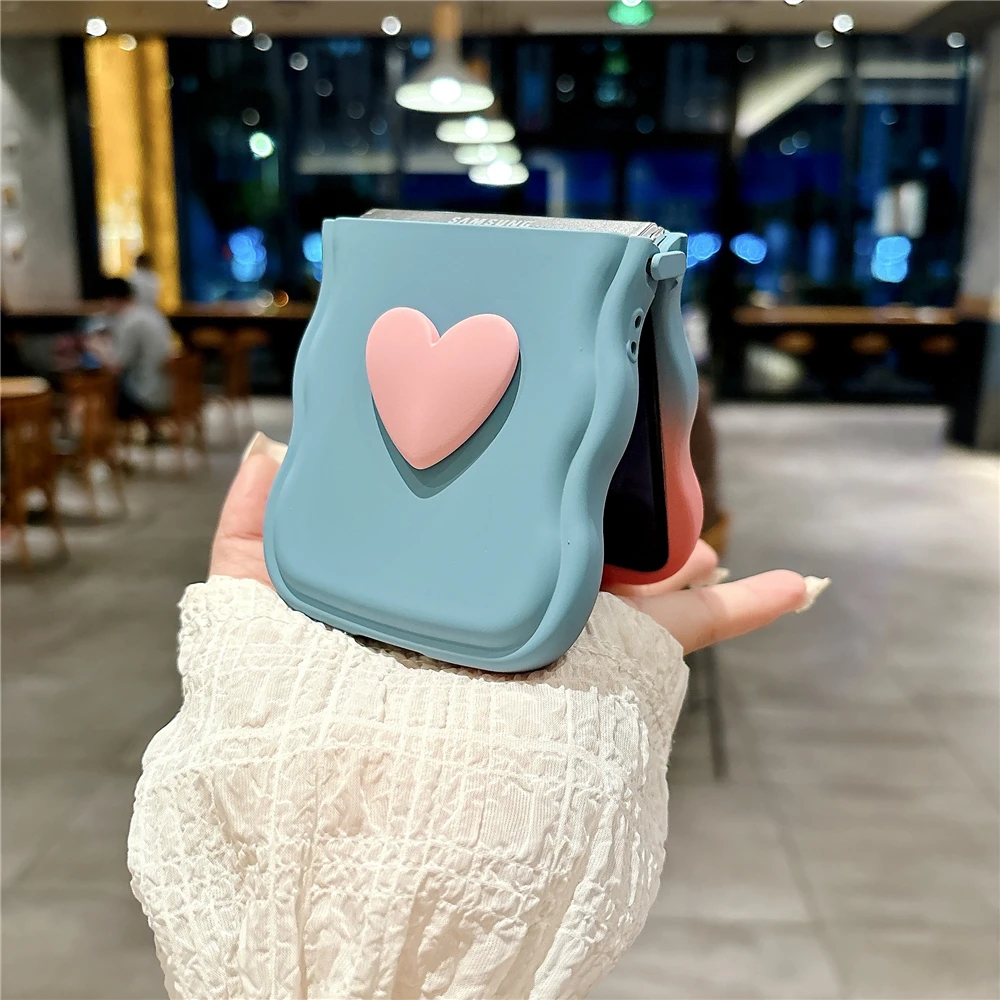 Charming 3D Heart Gradient Phone Case - Shockproof Silicone Protection Cover