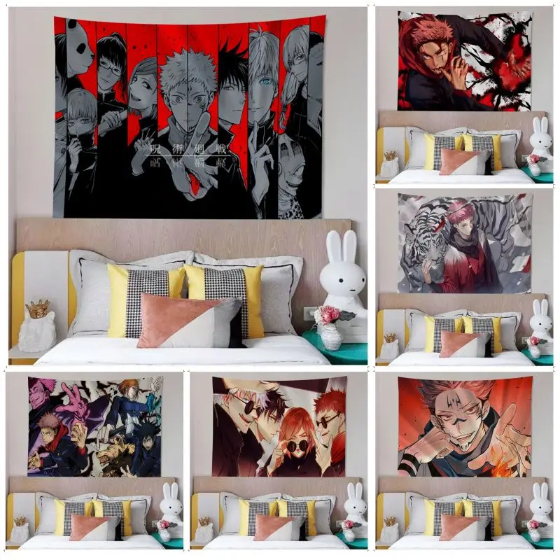 

Japan Anime Jujutsu Kaisen Tapestry Anime Tapestry Hanging Tarot Hippie Wall Rugs Dorm Wall Hanging Sheets