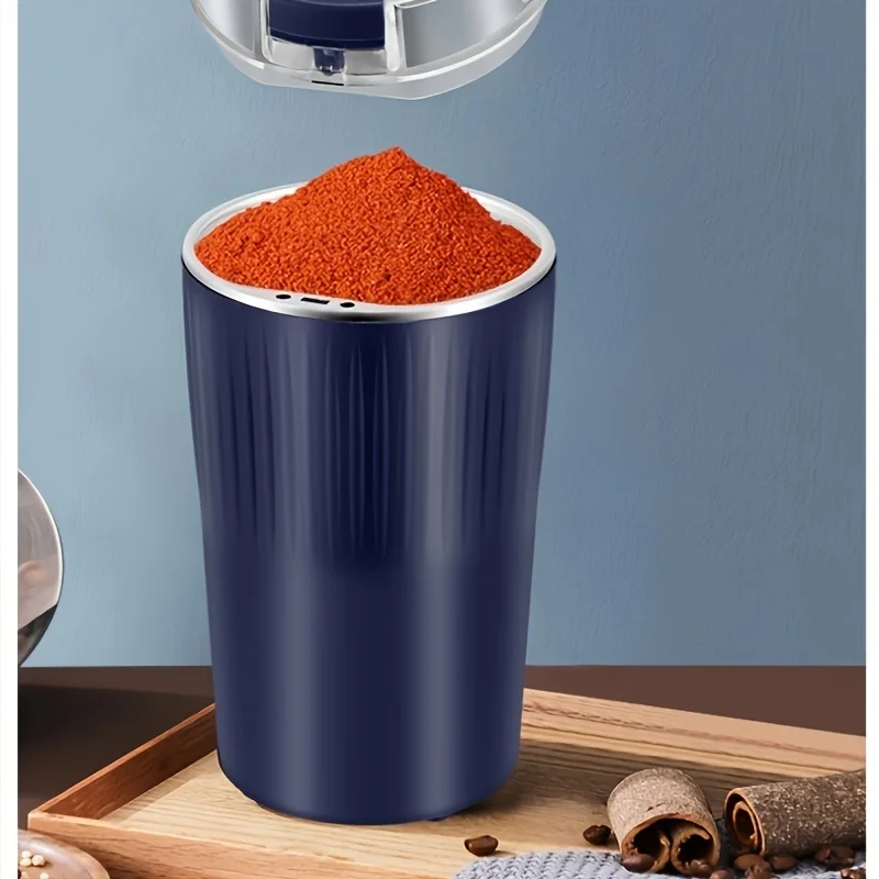 

1pc Powerful Electric Coffee Bean Grinder With One Touch Push-Button Control - Perfect For Espresso, Spices, Herbs, And Nuts