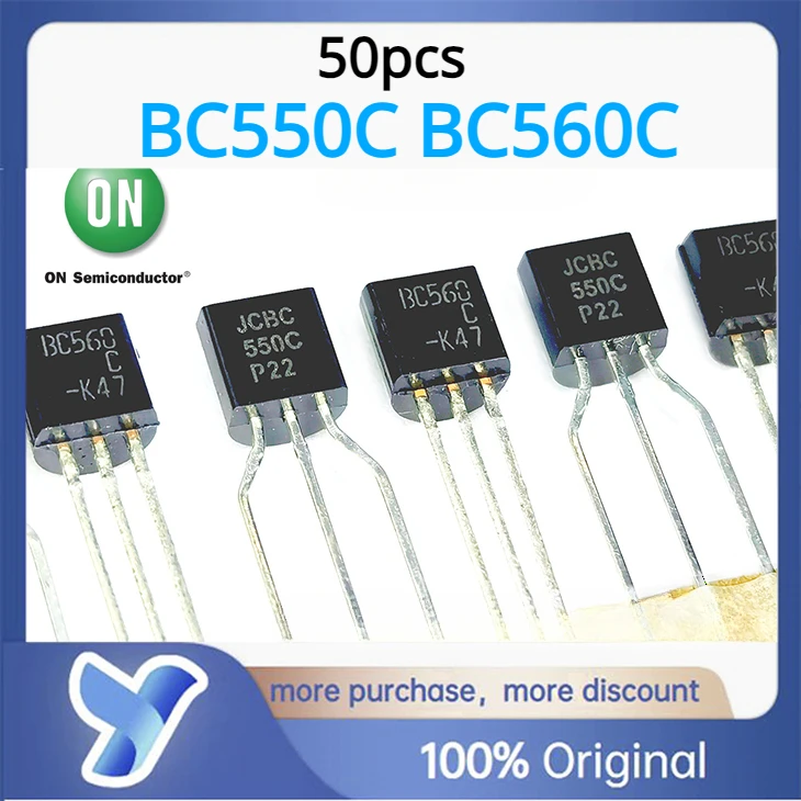 50 Transistors BC560C BC560B BC550C BC550B - Lot TO-92 Pour Circuits électroniques