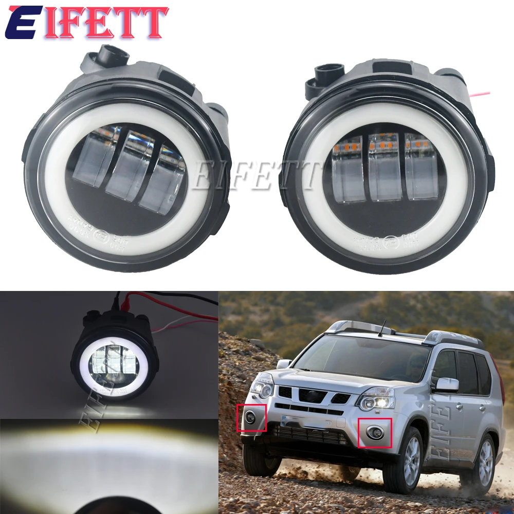 Super Bright 2 X Fendinebbia Angel Eye Per Nissan Qashqai J11 2013-2019 Tiida X-Trail T31 Note Murano Cube Rogue Versa 2004-2015